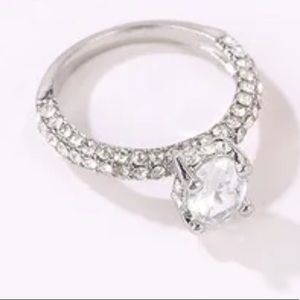 French Pavé Diamond engagement CZ ring